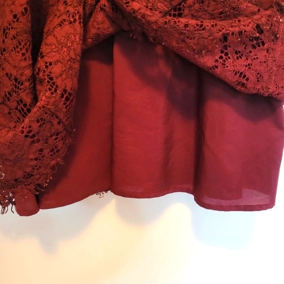 00P LOFT Burgundy Lace dress - Picture 9 of 10